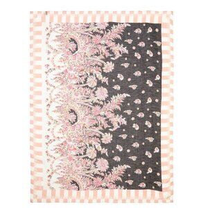 Liberty London Octavie Silk Linen Scarf Womens Pink Floral Oblong Lightweight